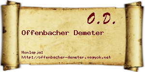 Offenbacher Demeter névjegykártya